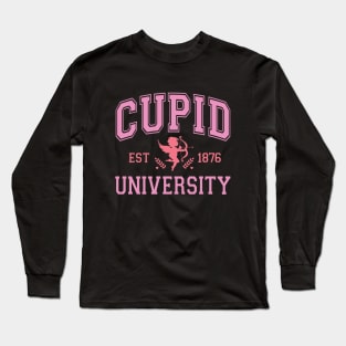 Cupid University Est 1876 Valentine Pink Long Sleeve T-Shirt